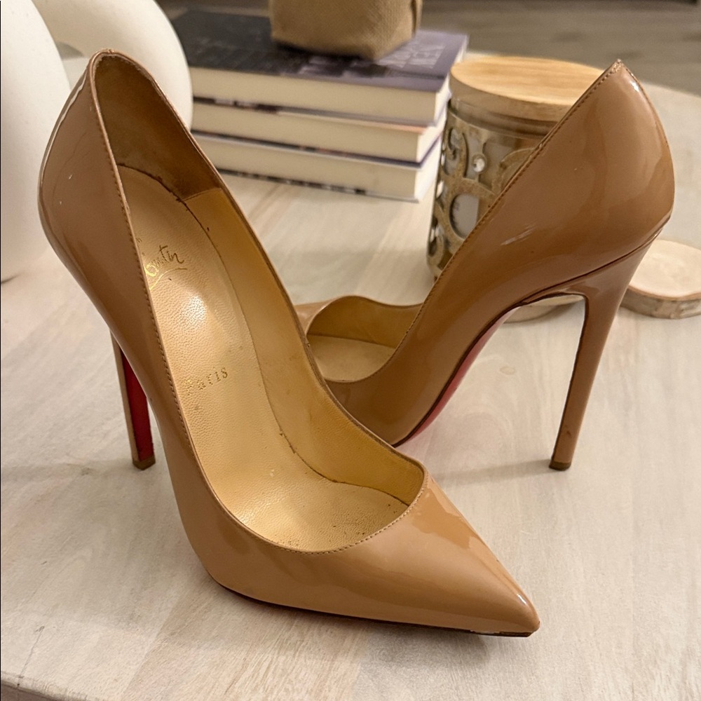 Christian Louboutin So Kate Elegant Tan Stiletto Heels size 38 1/2